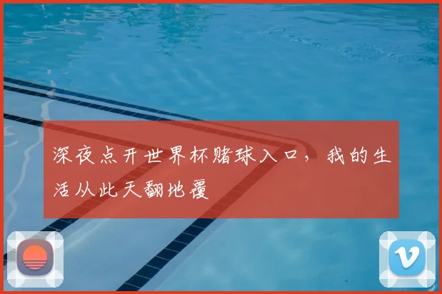 深夜点开世界杯赌球入口，我的生活从此天翻地覆